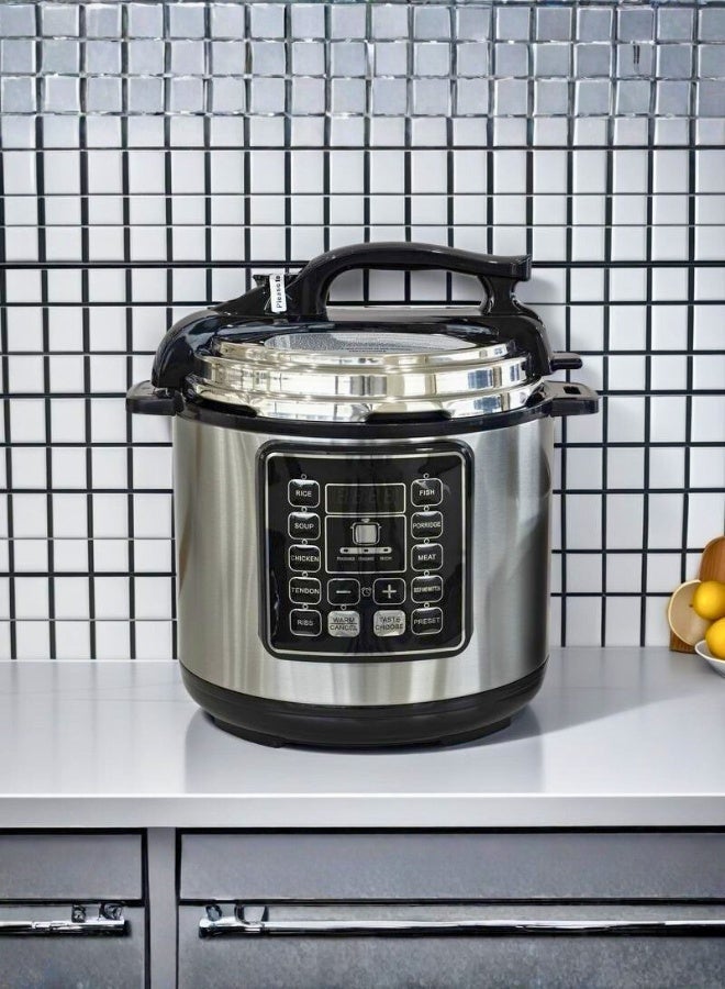 طنجرة ضغط كهربائية - سعة 6 لترات، متعددة الاستخدامات 10 في 1، قابلة للبرمجة، طباخة أرز، طباخة بطيئة، جهاز بخار، وصانعة زبادي مع غطاء ذكي جديد وبرامج بلمسة واحدة - Image 5